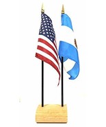 1 American and 1 International 4&quot;x6&quot; Miniature Desk &amp; Table Flags in a S... - $18.95 CAD