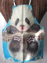 Panda Bear Apron Linen Cotton Child Small Size Home Kitchen Help US Seller - £14.69 GBP