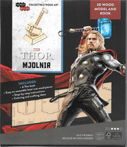 Marvel Comics Thor Mjolnir Hammer 3D Laser Cut Wood Model Kit and Deluxe Book - £12.89 GBP