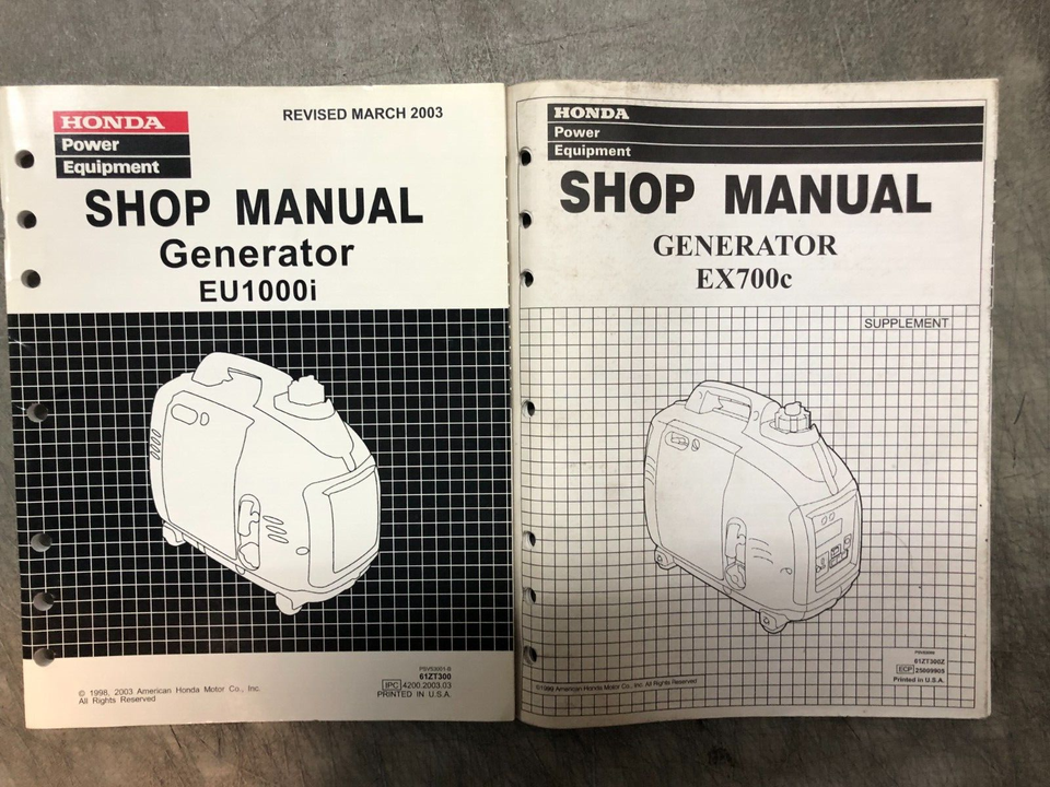 Honda Generator EU1000i EX700c Service Shop Manual Set LOOSE LEAF FACTOR... - $100.09