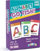 Alphabet Go Fish Card Game for Kids 104 Cards Oversized ABC Learning Playing Car - £18.78 GBP