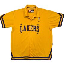 Nike NBA Los Angeles Lakers Yellow & Purple Size 57 XL Warm Up Jersey Star - $70.30