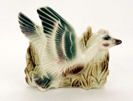 Small Ceramic Window/Shelf Planter, 4&quot; x 2&quot;, Mallard Duck Flying Through Marsh - £19.47 GBP