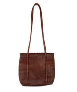 Nine West brown faux leather woven shoulder bag tote purse - €24,24 EUR