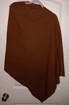 Eileen Fisher  Poncho Top O/S Asymmetric Lightweight Wool Knit Brown - $30.69