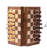 7&quot; x 7&quot; Wooden Magnetic Chess Game Board Set with Wooden Crafted Pieces/... - £41.64 GBP