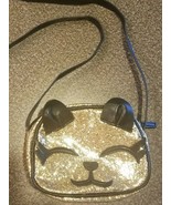 Glittery ~ Animal Face ~ 5&quot; x 6.5&quot; Childs&#39; Purse ~ 23&quot; Strap Drop ~ Blac... - $285.35 MXN