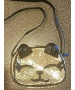 Glittery ~ Animal Face ~ 5&quot; x 6.5&quot; Childs&#39; Purse ~ 23&quot; Strap Drop ~ Blac... - £11.77 GBP