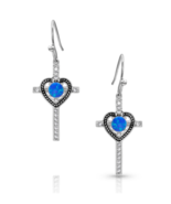 Montana Silversmith Heart of Faith Opal Cross Earrings - £35.41 GBP