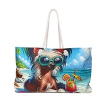 Personalised/Non-Personalised Weekender Bag, Summer Beach Dog, Chinese Crested,  - £39.08 GBP