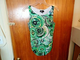 AB Studio Size S Green Multi Color Sleeveless Top &quot; BEAUTIFUL TOP &quot; - £10.31 GBP