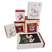  Lot 6 Hallmark Ornament Baby&#39;s First Christmas Mickey Mouse Skating San... - £15.80 GBP
