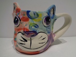 Laurel Izard One of a kind cat coffe mug cup signed - $51.48