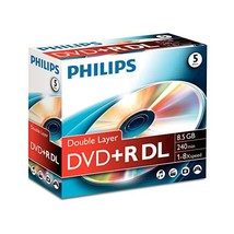 Philips DVD + R DR8S8J05C-DVD + RW (Virgin 8.5GB, DVD + R DL, 240min)  - $22.00