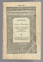 Shakespeare Macbeth Riverside Literature Series #106 Antique 1911 Play Booklet - £1.55 GBP