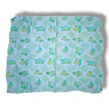 Vintage Carter&#39;s Baby Receiving Blanket Green Turtles Flowers Butterflies - £12.29 GBP