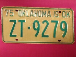 LICENSE PLATE Car Tag 1975 OKLAHOMA ZT 9279 Tulsa County [Y110 - $7.68