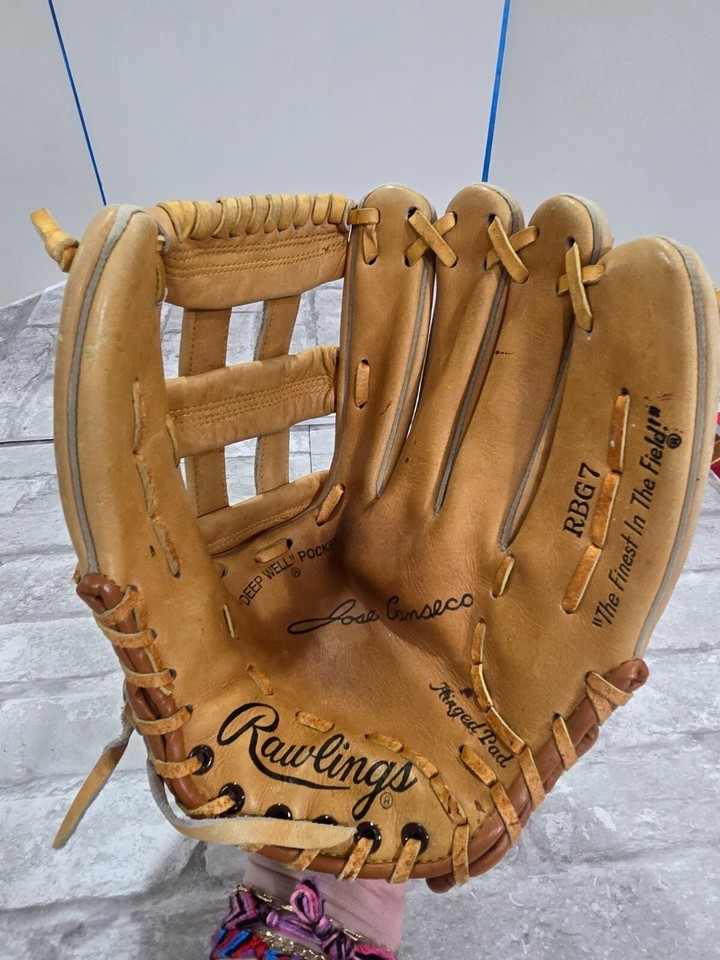 Vintage Baseball Glove Rawlings RBG7 Mitt RHT Right Hand Throw Jose Cans... - $39.99