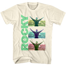 Rocky Balboa Arms Raised Pose Men&#39;s T Shirt Triple Victory Stallone Boxing Champ - £19.19 GBP+