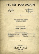 1929 Sheet Music I&#39;ll See You Again Vg - £7.85 GBP