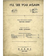 1929 Sheet Music I&#39;LL SEE YOU AGAIN VG - $9.99