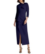 Safiyaa Avery Draped Gathered Crepe Midi Dress Azurite $1750 FR 40/US 8/... - $381.65