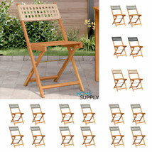 Outdoor Garden Set Of 2 4 6 8 Foldable Wooden Rattan Patio Bistro Dining... - £78.19 GBP+