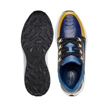 Belvedere Genuine Ostrich Leg and Soft Calf Dressy Sneaker Gold Blue Black H02 image 5