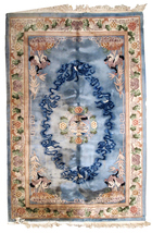 Handmade vintage Art Deco Chinese rug 6.1&#39; x 8.10&#39; ( 186cm x 273cm ) 1940s - $1,820.00