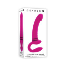 Gender X Sharing Is Caring Rechargeable Silicone Dual-Ended Vibrator Pink - £65.65 GBP