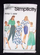 Simplicity Pattern 7898 Misses split skirt pants shorts top Sz Pet-Med - £6.23 GBP