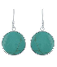 Silver Roots Round Turquoise Tree of Life Sterling Silver Dangling Earring - £59.51 GBP