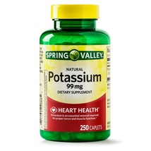 Spring Valley Potassium Dietary Supplement Caplets, 99mg, 250-Count..+ - $19.79