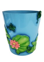 RARE Tropical Jungle  3D Frog  Lillypads Ceramic Bathroom Tumbler Bin Bl... - £26.09 GBP