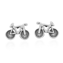 Fun and Stylish Bicycle Sterling Silver Post Stud Earrings - £9.38 GBP