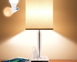 Table Lamp Bedside Lamp With 4 Usb Ports And Ac Power Outlets, Alarm Clo... - $62.69