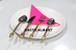 Al-Nurayn Stainless Steel And Brass Spoon Cutlery Set Of 8 By NauticalMart - $169.00