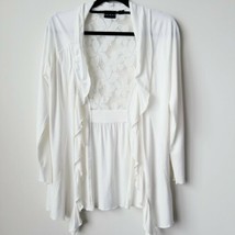 Tribal Open Front Lace Cardigan, Cream, Off White, Size Medium,  NWOT - £42.81 GBP