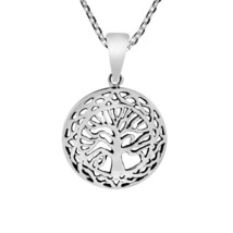 Heaven and Earth Connection Tree of Life Sterling Silver Pendant Necklace - £12.37 GBP