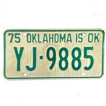 1975 United States Oklahoma Oklahoma County Passenger License Plate YJ-9885 - £14.72 GBP