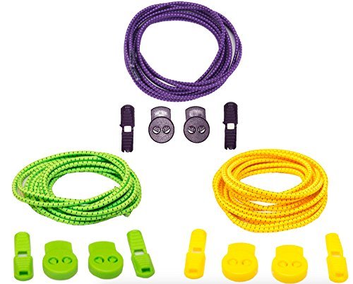 No Tie Stretch Shoelace 3-Pack - Save Time On Tying Shoes, Boots & Sneakers