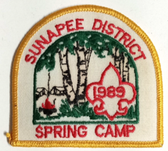 Boy Scouts BSA Sunapee District Spring Camp Embroidered Vintage Patch 1989 NEW - £3.91 GBP