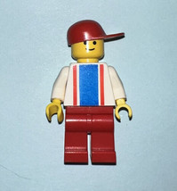 Rare Color Lego Minifigure - Vertical Lines Blue &amp; Red, White Arms Soccer Sports - £9.75 GBP