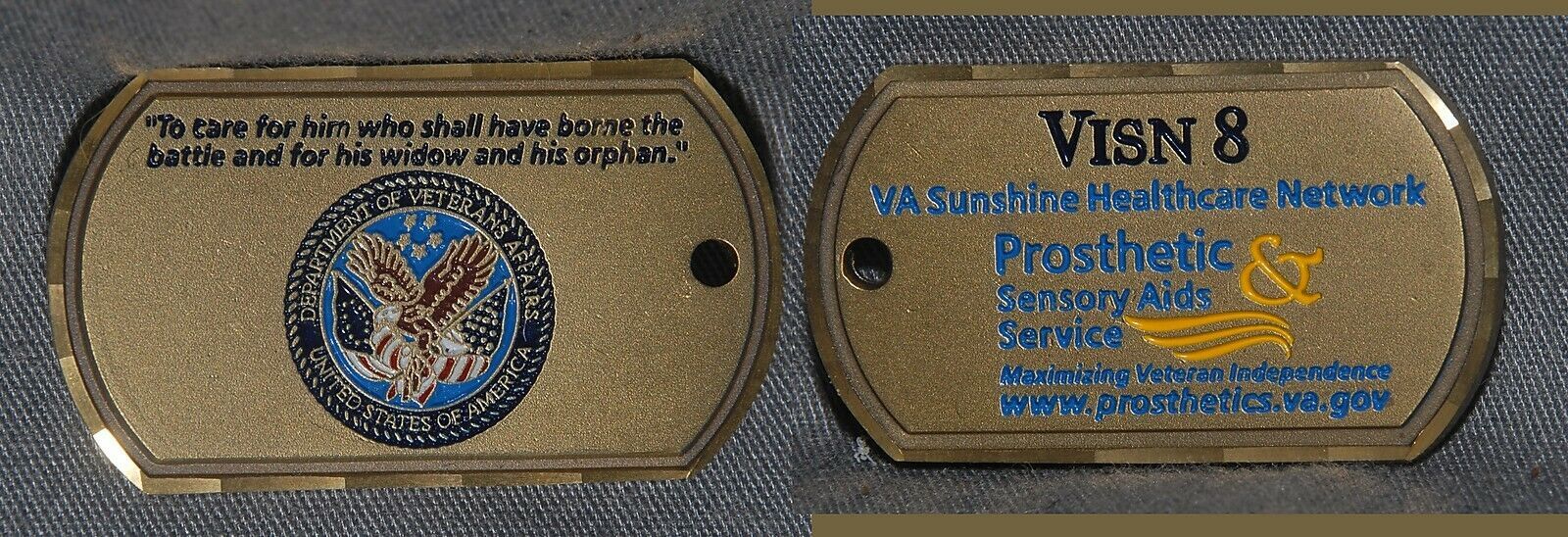 VETERANS ADMINISTRACTION &quot;VA&quot; PROTHETIC SERVICE challenge coin - GOD BLE... - $9.89