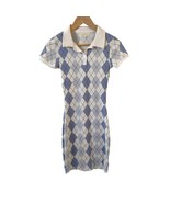Argyle Shirt Dress Womens Blue White Size Small Short Sleeve Preppy Coas... - $29.99
