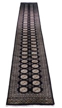 2&#39; 6&#39;&#39; x 13&#39; Bokhara Traditional New Runner Wool Handmade Black Rug - £628.29 GBP