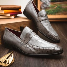 Marco Di Milano genuine ostrich leg and ostrich quill Shoes Fangio Serpentine Gr image 7