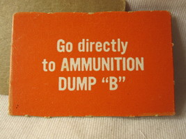 1963 Combat! tv series Board Game Piece: &#39;Go To Ammunition Dump B&#39; Red Card - £1.59 GBP