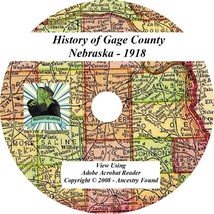 1918 History &amp; Genealogy of GAGE County Nebraska NE - £4.66 GBP