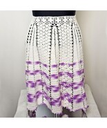 Vintage Handmade Crochet Half Apron White Purple Boho Farmhouse Kitchen ... - €20,40 EUR